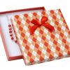 Opakowania LazyDots | Pudelko Na Komplet Bizuterii Czerwone Romby 14X14X3Cm